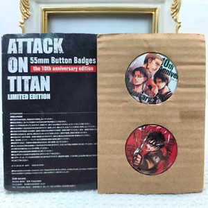 Attack On Titan Button Badges edizione 10° anniversario 55 mm anime Giappone2019 - Foto 1 di 12