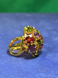 Anello Moda Vintage Joan River Strass Stars Statement Taglia 6 Wow!! - Foto 1 di 12