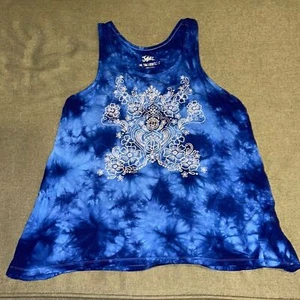 Justice girls blue sparkle tank top. Size 14/16 - Picture 1 of 4