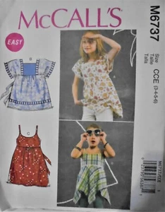 McCall's M6737 Girl's Assorted Tops Pattern-Sizes 3-4-5-6~New/FF~Released 2013 - Picture 1 of 2