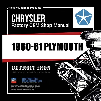 Libro de manuales, literatura de ventas y piezas de Plymouth Shop 1960-1961 en CD Foto 1 de 2