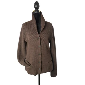 Brooks Brothers Extra Fine Merino Wool Cardigan Womens M Shawl Collar Sweater - Picture 1 of 9