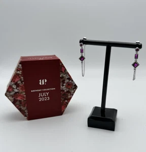 Bomb Party Earrings-July 2023 "Unchained Melody" LC Ruby Rhodium Plating NIB - Picture 1 of 11