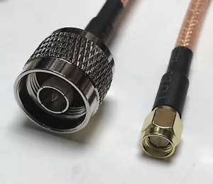 RG400 N Male to SMA Male Double Shield Coaxial Cable PICK LENGTH RF USA Lot    - Picture 1 of 3