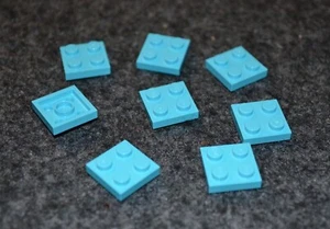 Ladrillos de placa estándar 8 ~ 2x2 azul medio (azul) ~ piezas nuevas de Lego ~ - Imagen 1 de 1
