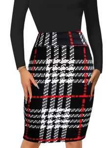 BRAND NEW in PKG   BLACK plaid pullon   Skirt size Jr. xlarge-11-13 - Picture 1 of 2