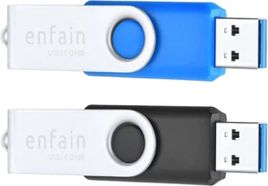 Paquete de 2 unidades flash Enfain USB 3.0 de 32 GB (1 negro + 1 azul) - Dr. pulgar de alta velocidad - Imagen 1 de 13