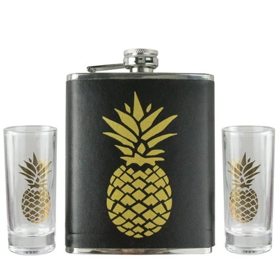 Juego de 3 vasos de piña tropical dorado metálico negro Wild Eye Foto 1 de 3