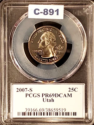 2007 STATE QUARTER SET OF ALL 5 COINS PR69DCAM - Image 1 of 4