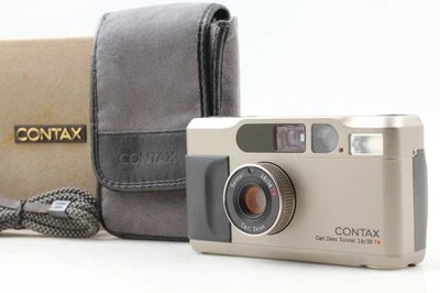All Works !!【MINT+++】 Contax T2 Titan Silver 35mm Film Camera Silver From JAPAN - Image 1 of 4