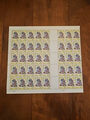 Hoja parcial de 40 estampillas MNH 1F de flores de Congo Scott #J46 Foto 1 de 4