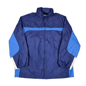 Vintage Y2K Nike Windbreaker Boys XL (18-20) Nylon Full Zip Jacket Packable Hood - Picture 1 of 7