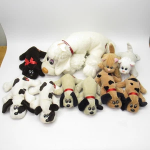 10 Stück Tonka Pfund Welpen schnurrt Plüsch 9 kleine 1 große Hunde Katzen Vintage - Bild 1 von 18