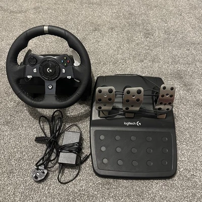 Logitech G920 Racing Steering Wheel with pedals Xbox/PC Compatible - Image 1 of 3