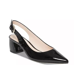 Kate Spade Women's Black Patent Mika Pointed Toe Slingback Pumps Heels 8M - Picture 1 of 7