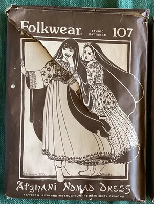 Folkwear Ethnic Patterns #107 Afghani Nomad Dress Sewing Small Med Large 6 - 16 - Image 1 of 4