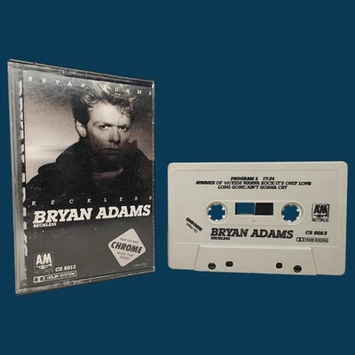 BRYAN ADAMS VINTAGE 1984 CASSETTE TAPE 📼 BRYAN ADAMS RECKLESS A&M CHROME Foto 1 de 4