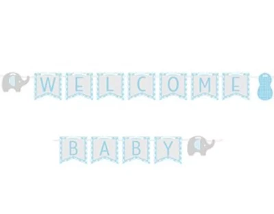 Baby Shower Banner Welcome Baby Little Peanut Boy Gender Reveal — 第 1/2 张图片