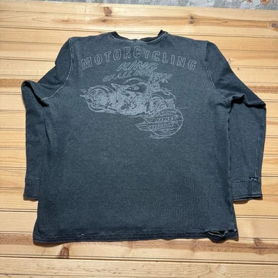 Camisa De Colección Y2K Thrashed Harley-Davidson Motocicleta Calavera Manga Larga - 2XL Foto 1 de 4