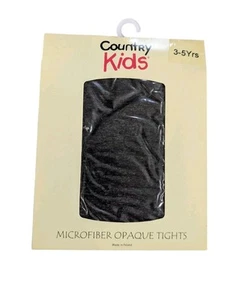 Country Kids Microfiber Opaque Charcoal Tights 3-5yrs - Picture 1 of 2