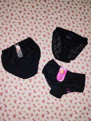 3 × Black Underpants- Hipster, Bikini, Full Brief - Size 10 - 12 - Kayser, Now,  - image 1 of 4