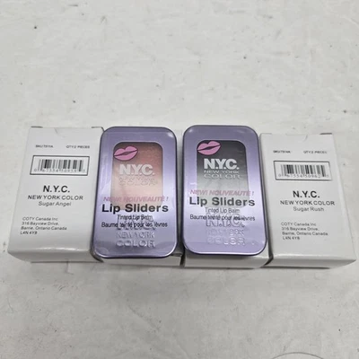 N.Y.C. New York Color Lip Sliders Mixed Flavors Lot of 4 Sugar Rush Sugar Angel - Image 1 of 3