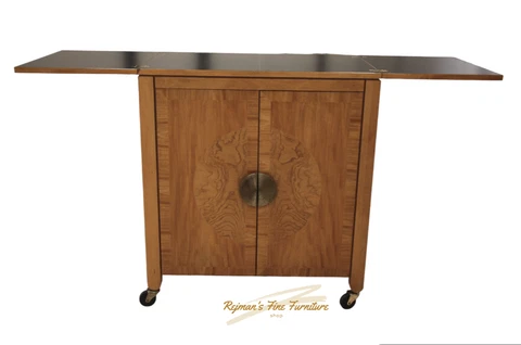 Charles Pfister For Baker Primavera Mahogany Mobile Server / Bar Cart Cover