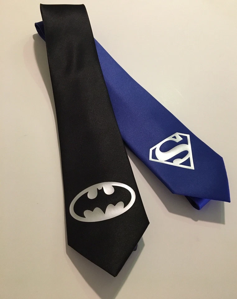Superheroes 2 Ties , Silver Logo, New - Image 1 of 4