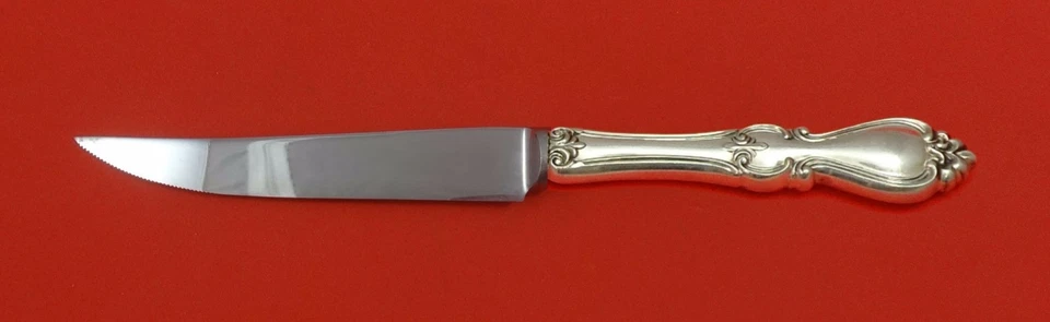 Cuchillo para carne de plata esterlina Queen Elizabeth I by Towle dentado personalizado 8 1/2" Foto 1 de 2