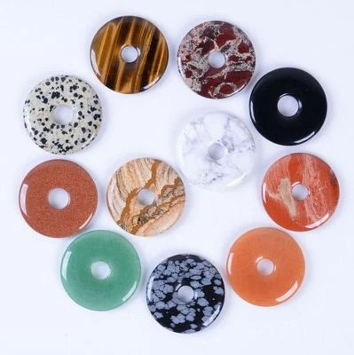 40mm Gemstone donut pendant bead different quantity for your choice - Image 1 of 2
