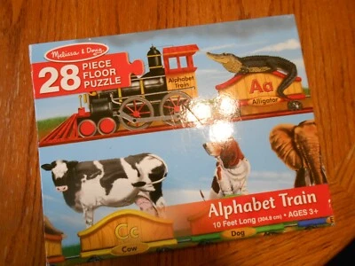 ALPHABET TRAIN Melissa and Doug 28 Piece Floor Puzzle A-Z VGC - Image 1 of 4