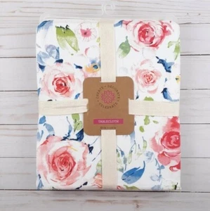 Fabric Tablecloth Spring Floral Flowers 60x102 Rose - Picture 1 of 3