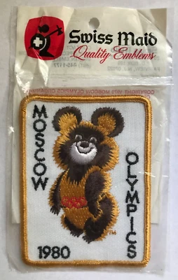 1980 OLÍMPICOS DE VERANO MOSCÚ XXII JUEGOS OLÍMPICOS PARCHE MASCOTA MISHA 4" COMO NUEVO EN BOLSA Foto 1 de 3