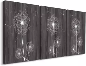 Dandelion Flowers wall pictures 12"x16 3 piece set - Picture 1 of 2