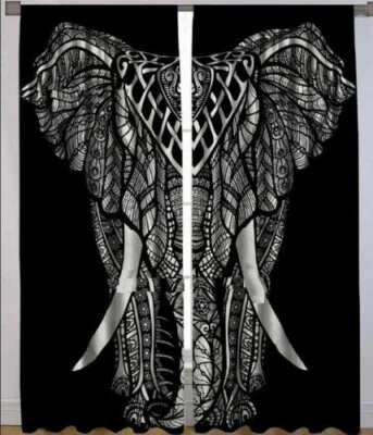 Elefante indio mandala algodón hippie tapiz puerta cortina decoración ventana cortina Foto 1 de 4