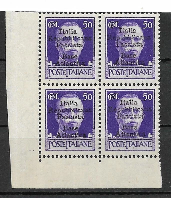 FRANCE - ITALY Naval Base BORDEAUX Block of 4 Yv# 6 MNH signed by Bolaffi - Image 1 of 1