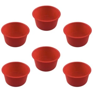 6 Pack 4 Inch Silicone Mini Cake Molds Round Baking Pan Non Stick Pans Reusable - Picture 1 of 5
