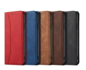 Schutz Hülle für HUAWEI Magnet Echt Leder Handy Tasche Flip Case Etui Wallet - Bild 1 von 61