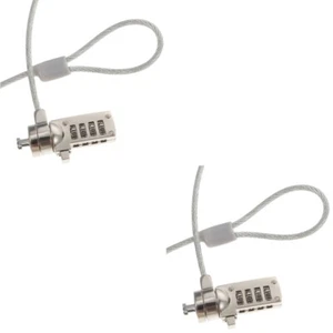  2 Count Wire Rope Notebook Lock Laptop Security Locks Computer Accessory - Afbeelding 1 van 12
