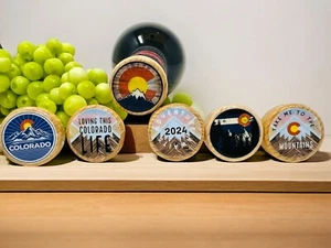 QTY 1- Colorado Wine Stopper, State of Colorado Gift, Wine Gift, Cork Stopper - Picture 1 of 17