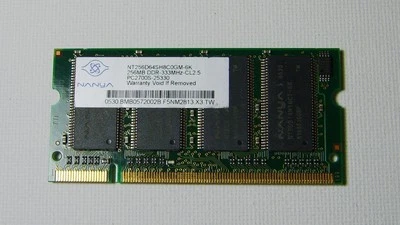 Nanya 256mb DDR-333MHZ-CL2.5 PC2700S-25330 SoDimm Ram - Image 1 of 2