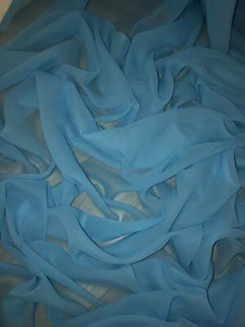 1 mtr blue chiffon dress fabric..45” wide (114cm) - Picture 1 of 4