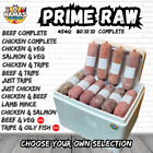 PRIME RAW Frozen Dog Food 10, 20 or 30 454g Chubbs 80/10/10 PICK or MIX YOUR OWN