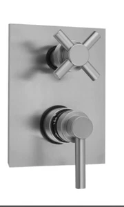 Jaclo T7530-TRIM-MBK RECTANGLE 2-hole Plate Thermostatic Valve Trim  - Picture 1 of 5