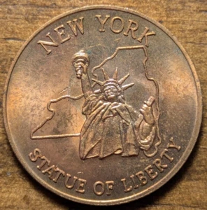 1788 Albany, New York Empire 11. Bundesstaat Rose Blume Muschel Tankstelle Token - Bild 1 von 4