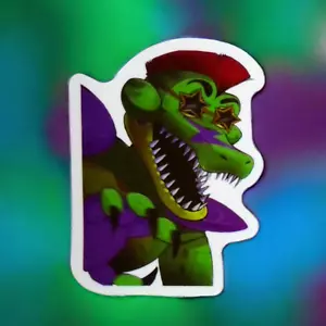 FNAF Five Nights at Freddys Glamrock Montgomery Gator Glossy Sticker - Picture 1 of 2