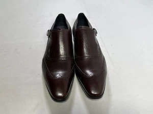 Mens Mezlan Brown Dorvel Monk Strap Leather Dress Shoe 17M NEW - Picture 1 of 10