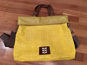 Orla Kiely Rare, HTF, Vintage, Leather Yellow Burdock Bag crossbody - Amazing! - Picture 1 of 11