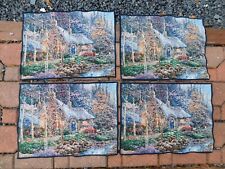 Thomas Kinkade Cottage in the Woods Theme Country Tapestry Placemats (4)