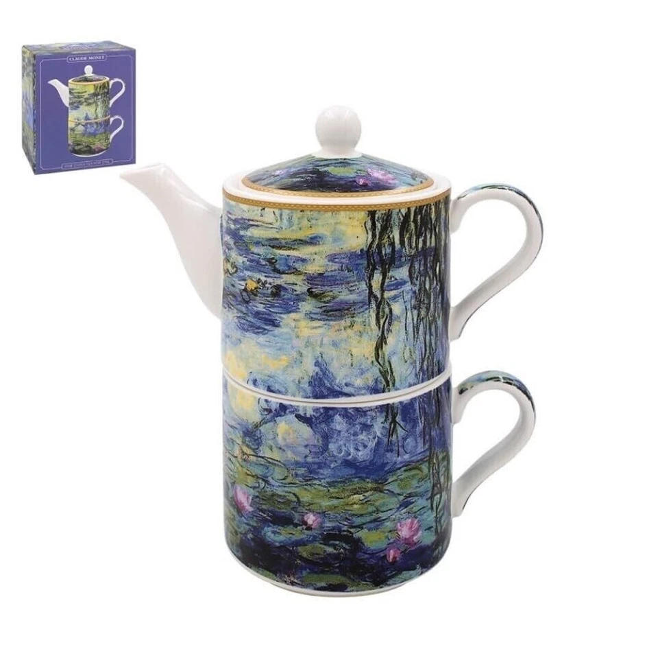 Claude Monet Tea For One Teekanne und Tasse Set Geschenk verpackt - Bild 1 von 1